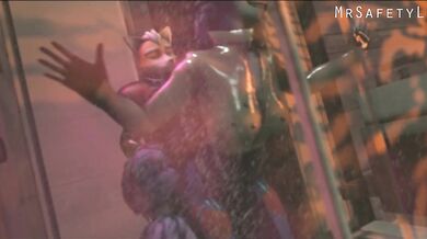 Mrs Safety Lion takes on Fox and Krystal in a hot threesome!