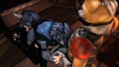 Mrs Safety Lion takes on Fox and Krystal in a hot threesome!