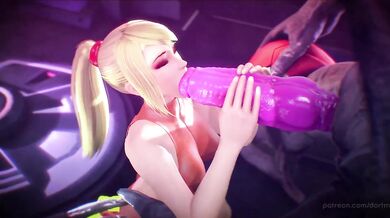 Samus takes on Ridleys hard dick with Bayersfms help in this hot porn video!