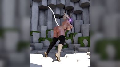 Young hottie rubbing her staff with MilkyGirls on the floor