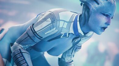 Alien princess, Liara, gets fucked in every hole by her alien lover