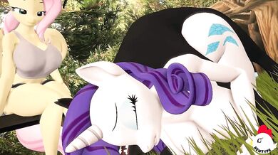 Pinkie Pie's twin sisters are sucking on each other's nipples