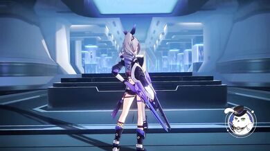 Young girl in high heels and short skirt with shiny black leather pantyhose gets fucked by three different dudes on a train ride through space