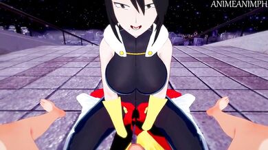 Nana Shimura gets caught masturbating in the bathroom and decides to join a threesome with All Might and Todoroki!