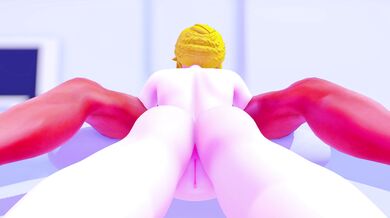 A nude magician practices her trade in an electrifying way as she controls a high-powered 4K TV