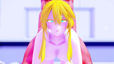 A nude magician practices her trade in an electrifying way as she controls a high-powered 4K TV