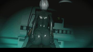 Hentai bio-engineered creature rides a hard cock in pornographic video content (revised)