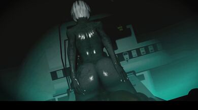 Hentai bio-engineered creature rides a hard cock in pornographic video content (revised)