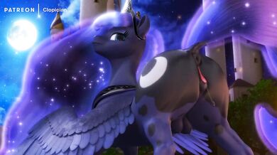 Watch Luna, the sexy alien, get fucked by a bunch of clowns in outer space!