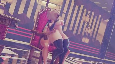 Watch as Saitou and Rurina engage in a futa wip scene, where they explore each others bodies with lube and toys