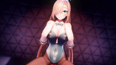 Watch Asunas boobs bounce and jiggle as she drops them into a pile of Nyan Cat MMD models