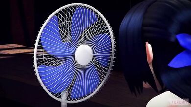 Sexy Schoolgirl Vs Electric Fan:- A Battl