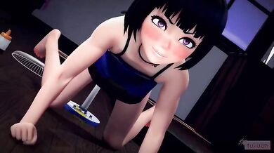 Sexy Schoolgirl Vs Electric Fan:- A Battl