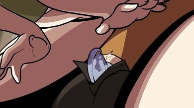 Mature lady with a tail tries on a blazer in the changing room