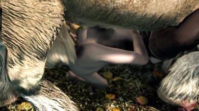 WARNING! This is a hentai porn video that depicts a woman having rough sex with different animals at an abandoned mansion