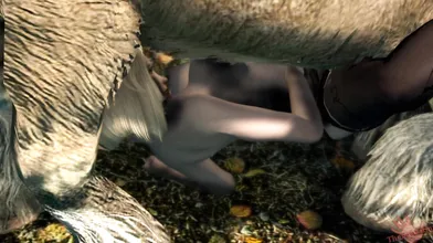 WARNING! This is a hentai porn video that depicts a woman having rough sex with different animals at an abandoned mansion