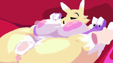 Renamon, the slender and sexy digimon, receives a VIP treatment from her master Fatt Mana in this hentai porn video