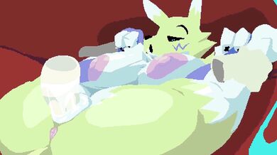 Renamon, the slender and sexy digimon, receives a VIP treatment from her master Fatt Mana in this hentai porn video