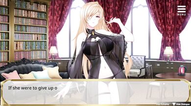 Human woman with elf ears and tail, gets trained by a giant talking dog in different endings of for*ced hentai porn.