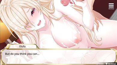 Human woman with elf ears and tail, gets trained by a giant talking dog in different endings of for*ced hentai porn.