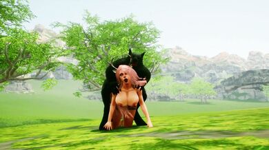 Fantasy of a Werewolf and his Reindeer Girl Prey, as they Enjoy Each Other's Bodies in the Forest.