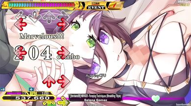 'NSFW: An intimate dance between two partners, featuring techno music and foreplay techniques such as straddling and titjob.'