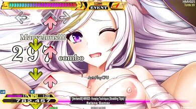 'NSFW: An intimate dance between two partners, featuring techno music and foreplay techniques such as straddling and titjob.'