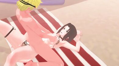 Watch as Mikoto Uchiha and Naruto engage in a steamy beachside romp that will leave you breathless.