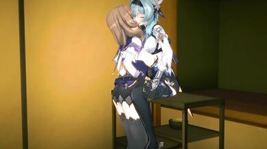 'Two Lesbians, Eula and Lisa have steamy sex with Futa in a futuristic world of Genshin Impact'