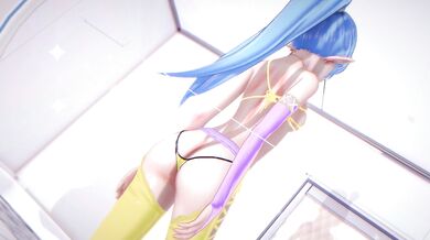 "Lustful Dance of the Petite Elf: Chewing on a Huge Cock!"