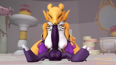 'Gargomon and Renamon go down on each other during an intense orgy'