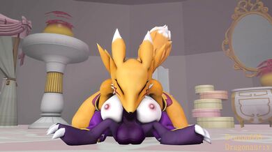 'Gargomon and Renamon go down on each other during an intense orgy'