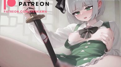 "The Tentacle Temptress and the Miko Masturbate with a Majestic Blade"