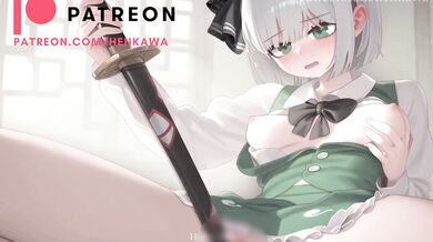 "The Tentacle Temptress and the Miko Masturbate with a Majestic Blade"