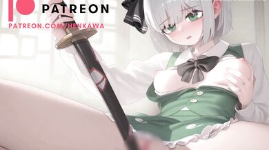 "The Tentacle Temptress and the Miko Masturbate with a Majestic Blade"