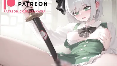 "The Tentacle Temptress and the Miko Masturbate with a Majestic Blade"