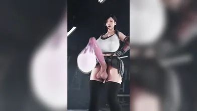 Aeris and Tifa are both futa girls with big dicks who fuck each other hard!