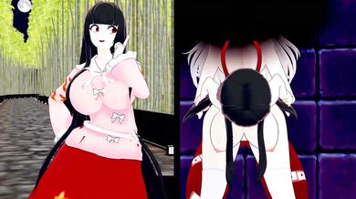 Rewritten as: A futa fucks a mysterious woman in the shadows.