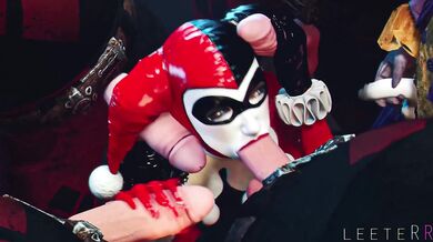 The sexy Harley Quinn gets down and dirty with four hot studs, each of a different race