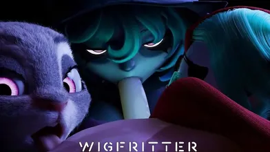 Judy, Vex and Shy Gal [Wigfitter]: A Sexual Encounter in the Bathroom