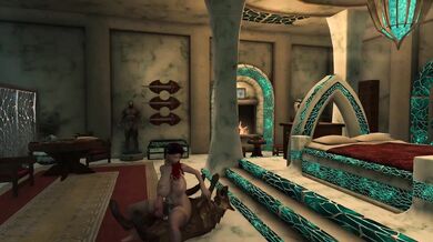 Pumping-Into-Her-Big-Black-Werewolf-on-the-Floor-of-the-Cave!