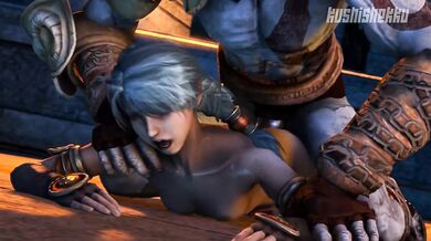 The Spartan Warrior, Kratos, and His Rough Sexual Encounter With the Beautiful Japanese Maiden, Kushishekku