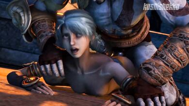 The Spartan Warrior, Kratos, and His Rough Sexual Encounter With the Beautiful Japanese Maiden, Kushishekku