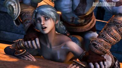 The Spartan Warrior, Kratos, and His Rough Sexual Encounter With the Beautiful Japanese Maiden, Kushishekku