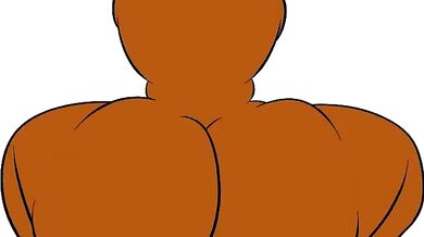 The sexy mare Dylina from Shield Star studios is twerking on a brown background