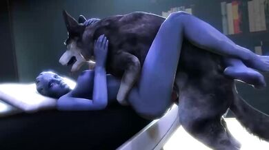 Sexy alien seductress Liara takes advantage of a hapless male doggo named Noname55 in a dirty and kinky hentai threesome with her hot friend