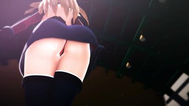 Sexy girl exhibitionism with MMD dolls in front of the camera!