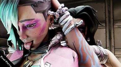 Rainbow Bunker Lesbians: Lorelei and Amaras Borderlands 3 Adventure in Pixelated Porn