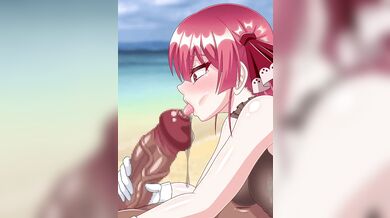 The horny marine discovers the secrets of underwater sex with his cute housemaid in Houshou Marine