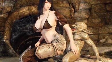 Watch as the sexy warrior takes on a gang of horny goblins in this epic adult fantasy adventure!